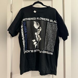 TAGS WKGPTY x Tajima Kazunali Withered Flowers Black tee